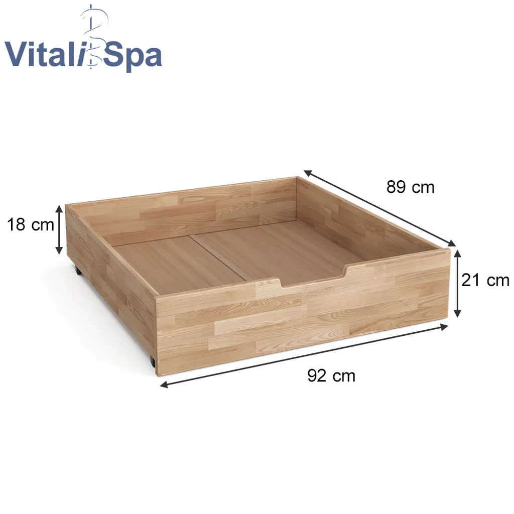 VitaliSpa Bettschublade Teddy Tom Natur 92 X 21 X 89 Cm Massivholz – Bild 3