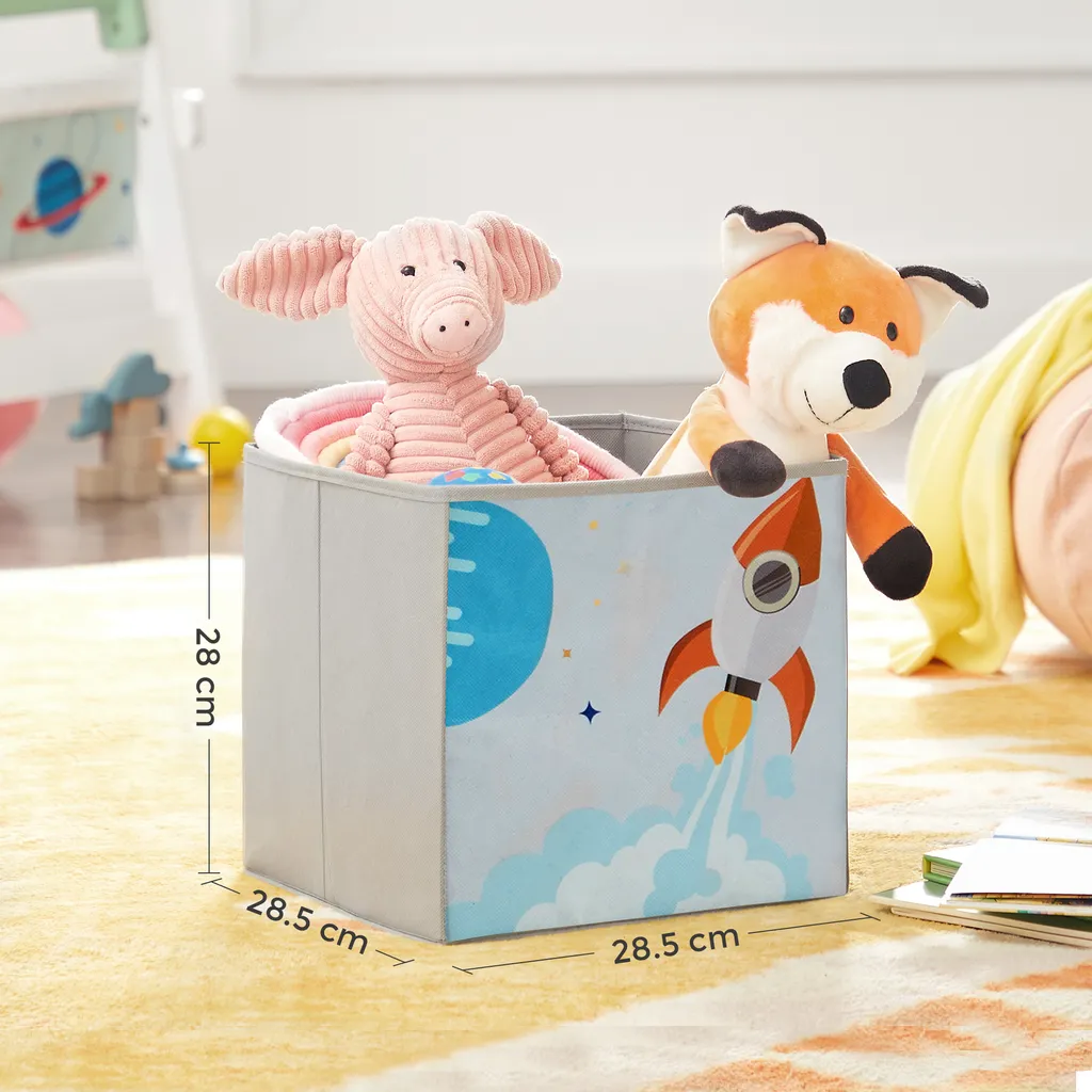 SONGMICS Kinderzimmerregal Kinderregal Bücherregal Für Kinder Mit 2 Boxen Spielzeug-Organizer Multifunktionale Ablage Mit 2 Aufbewahrungsboxen Weiß GKR42WT – Bild 8