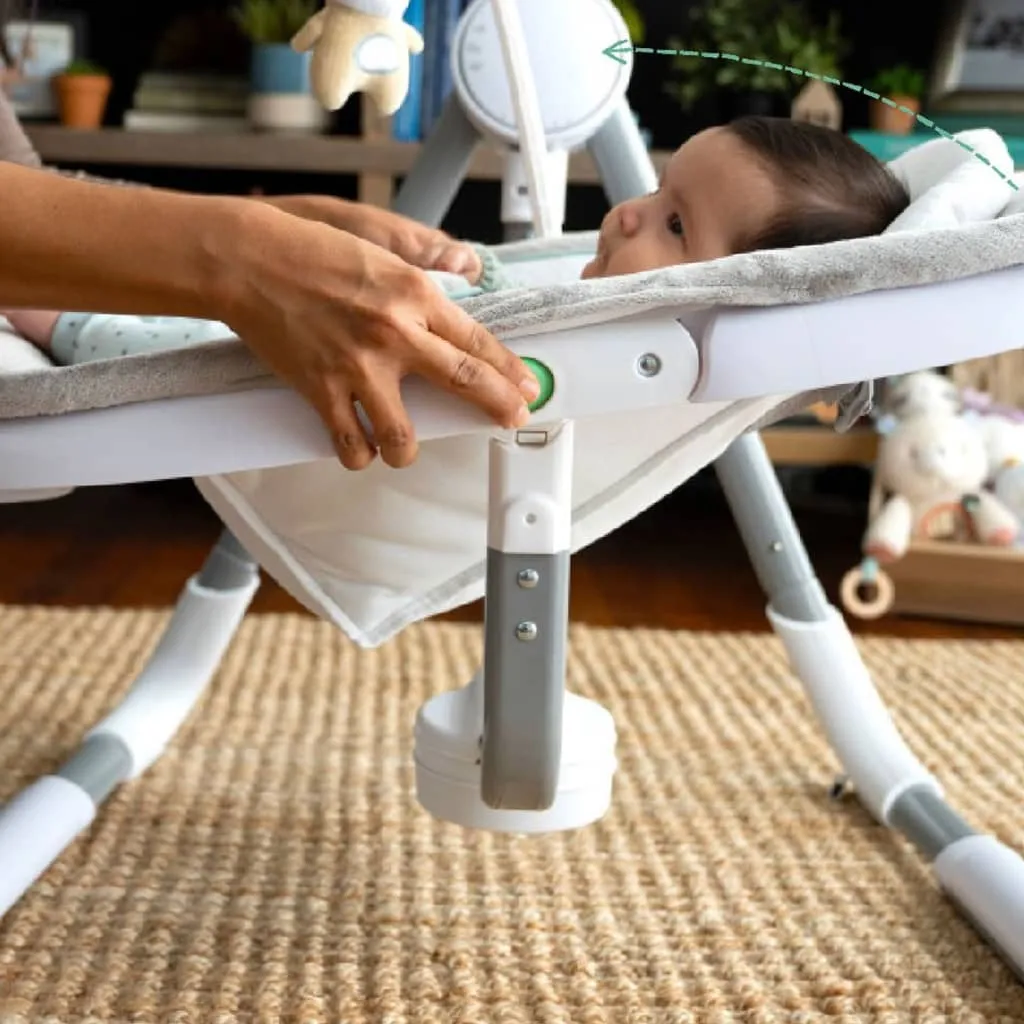 Ingenuity Baby Tragbare Schaukel AnyWay Sway PowerAdapt Dual-Direction, Spruce Babyschaukeln Wippen – Bild 9