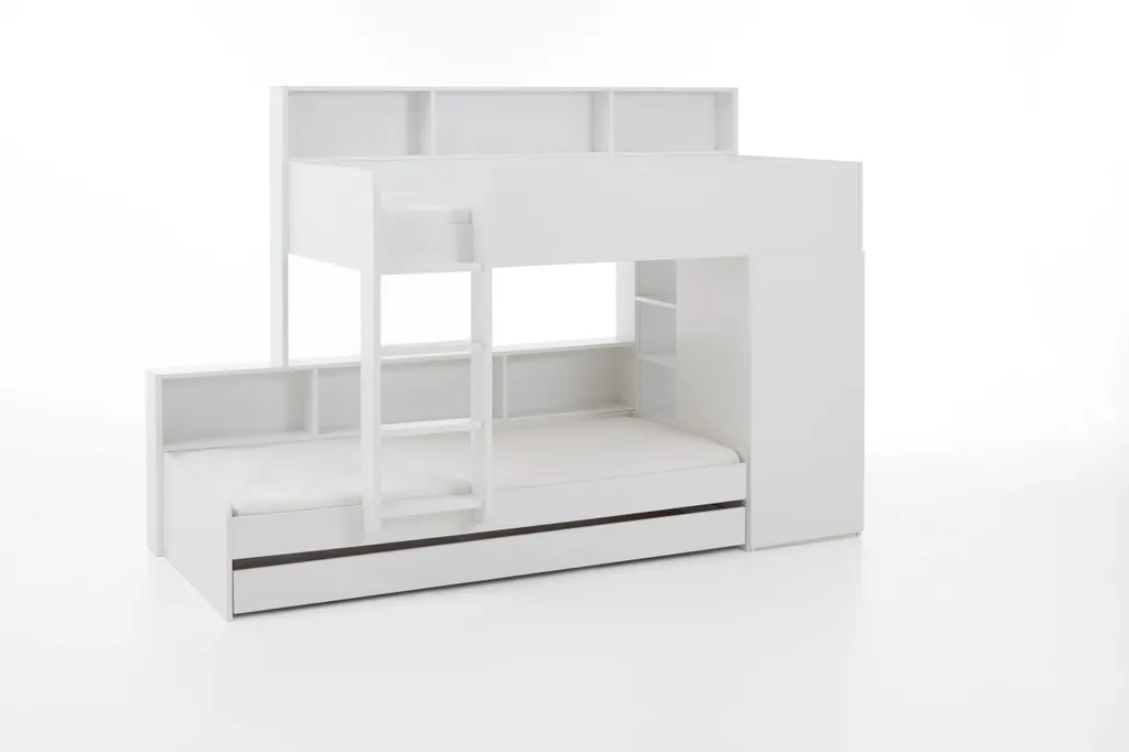 RELITA Etagenbett Sina Mit 2 Liegeflächen á 90 X 200 Cm, Inkl. Bodenplatten Als Auflage Für Die Matratzen, Inkl. Kleiderschrank (ohne Bettschublade) – Bild 5