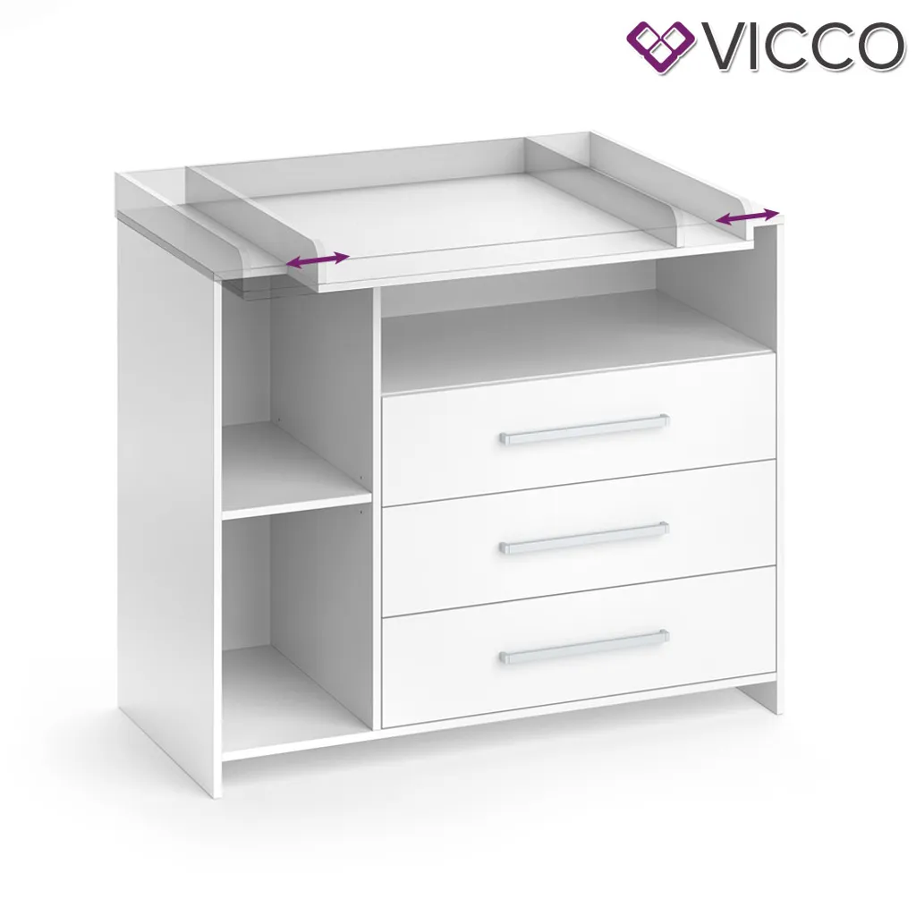 Vicco Wickelkommode Oskar Weiß 113 X 100 X 53 Cm Holzwerkstoff – Bild 2