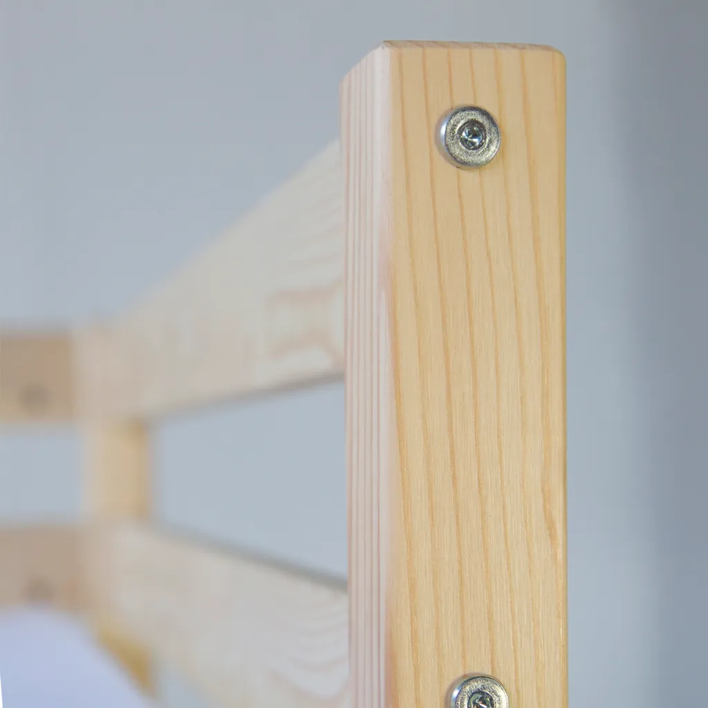 Homestyle4u 1930, Kinder Hochbett Mit Schreibtisch, Kinderbett 90x200 Cm Natur, Holz Kiefer – Bild 7