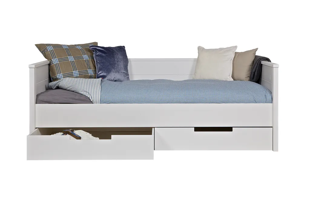 WOOOD Jade Kinderbett 90x200 Cm - Jugendbett Mit Stauschublade - Weiß - 74x209x100 Cm – Bild 3