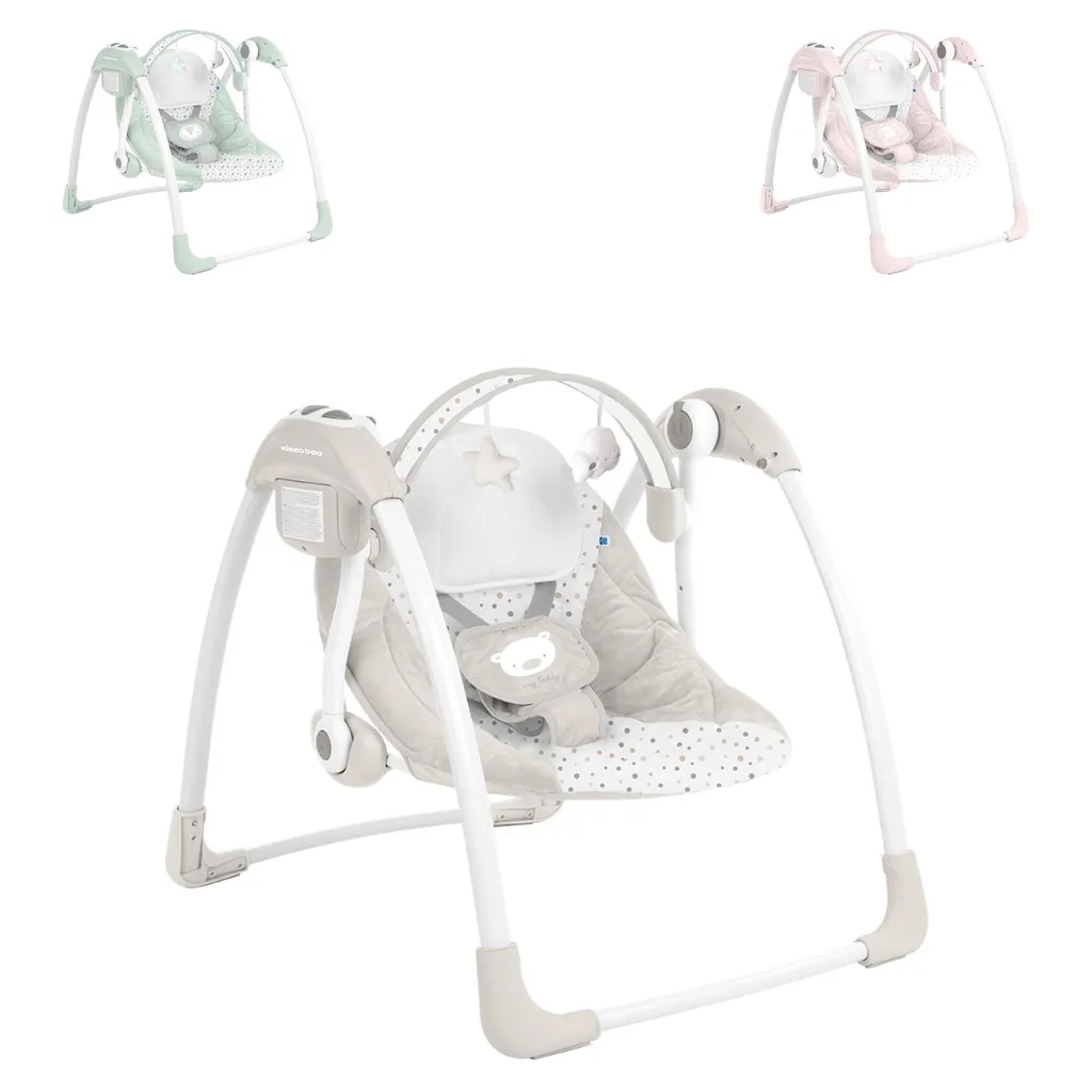 Kikkaboo Babywippe Chillo Elektrisch, Schwingfunktion, Musikfunktion, Spielbogen Beige