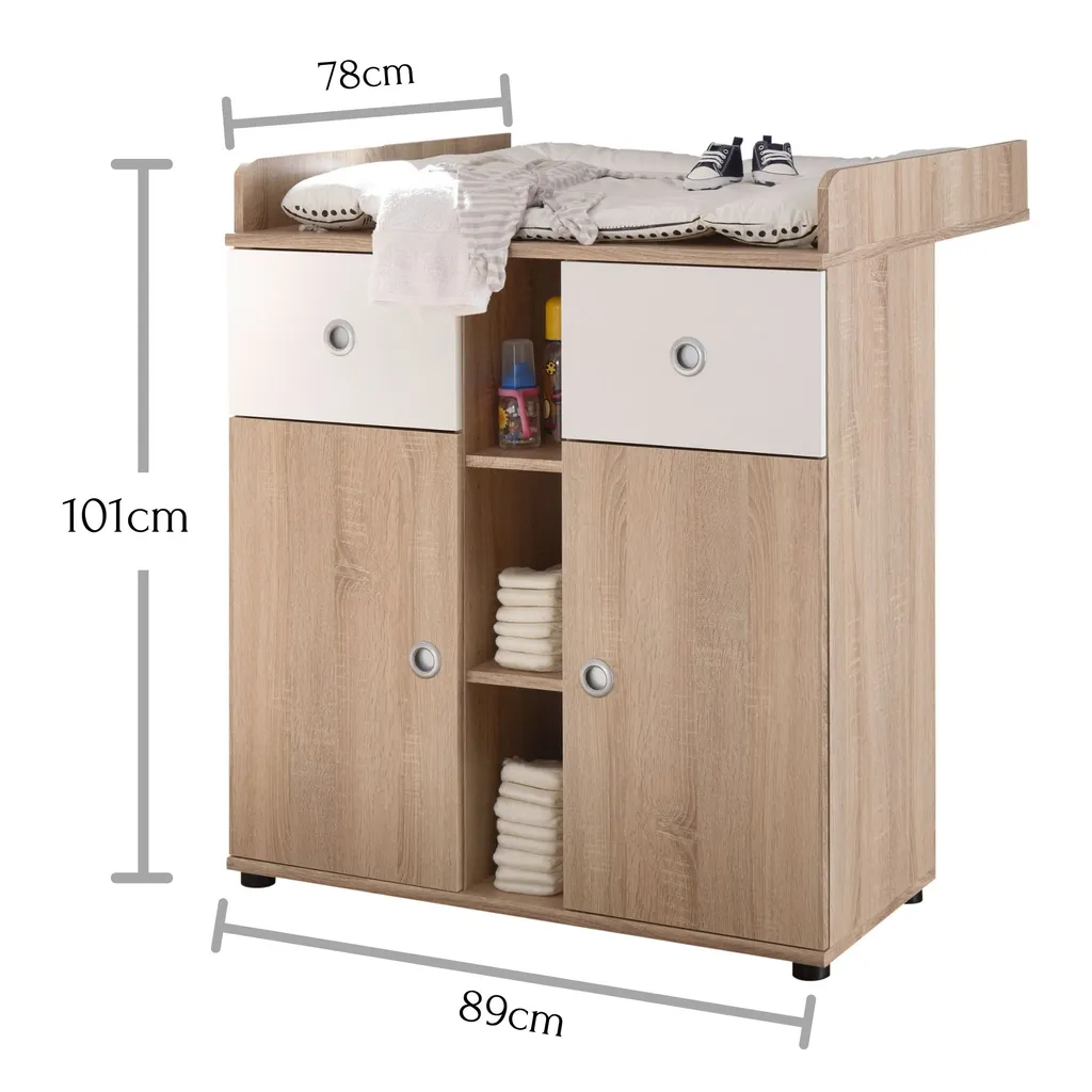 Wickelkommode Schrank Wickeltisch Kommode Wickelauflage Babyzimmer "Floris I" – Bild 9