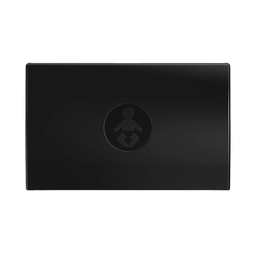 Foundations 300-EH Elements Wickeltisch Aus Kunststoff Schwarz | Wickelkommode / Wickelregal Klappbar Mit Wandmontage | Wandwickeltisch