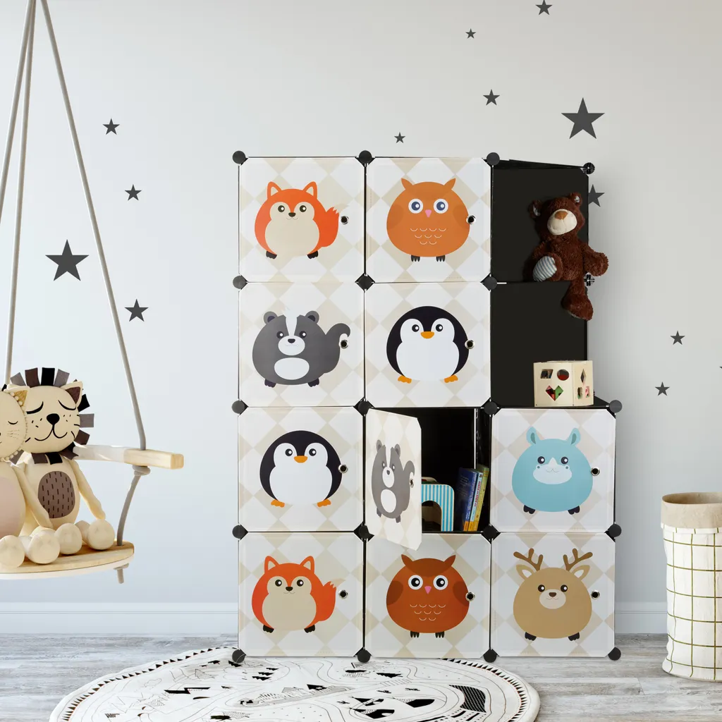 Relaxdays Steckregal Kinderzimmer Mit Tiermotiven – Bild 2