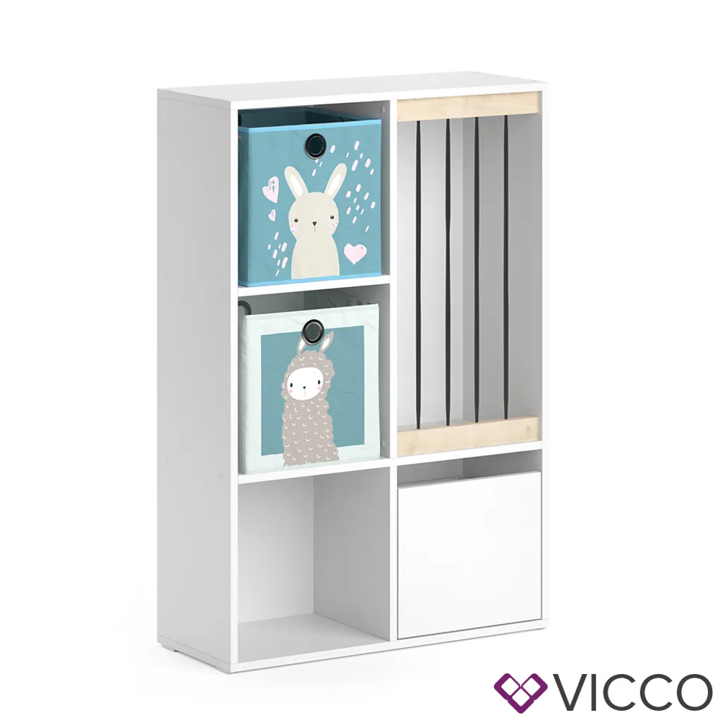 Vicco Aufbewahrungsregal Luigi Weiß 72 X 107,8 X 29,2 Cm Holzwerkstoff Inkl. Faltboxen – Bild 2