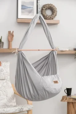 Baby Federwiege Komplett Set In Grau