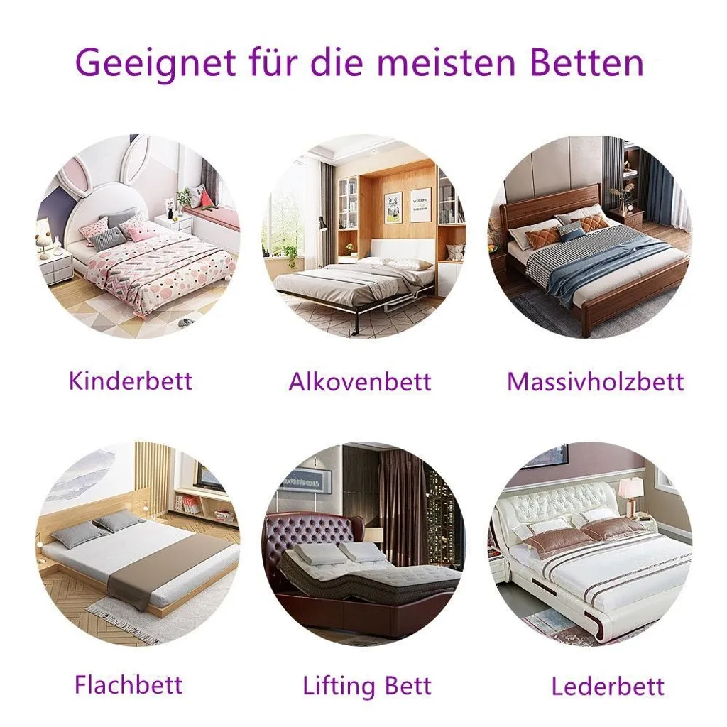 Zehnhase Bettgitter Bettschutzgitter Kinderbettgitter Babybettgitter 200 Cm, Grau, 1 Seite – Bild 2