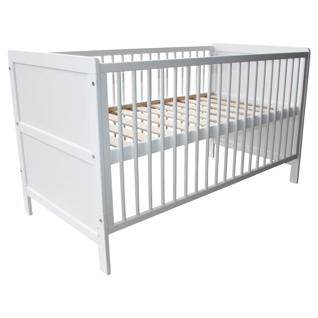 Kinderbett 3in1 Kinderbett / Beistellbett / Juniorbett 140x70cm Weiß – Bild 4