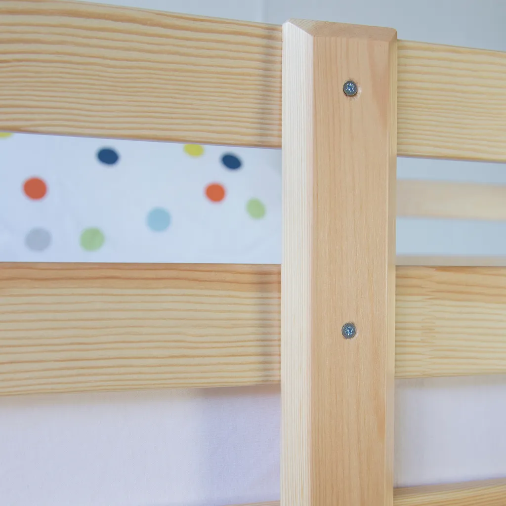 Homestyle4u 1930, Kinder Hochbett Mit Schreibtisch, Kinderbett 90x200 Cm Natur, Holz Kiefer – Bild 4