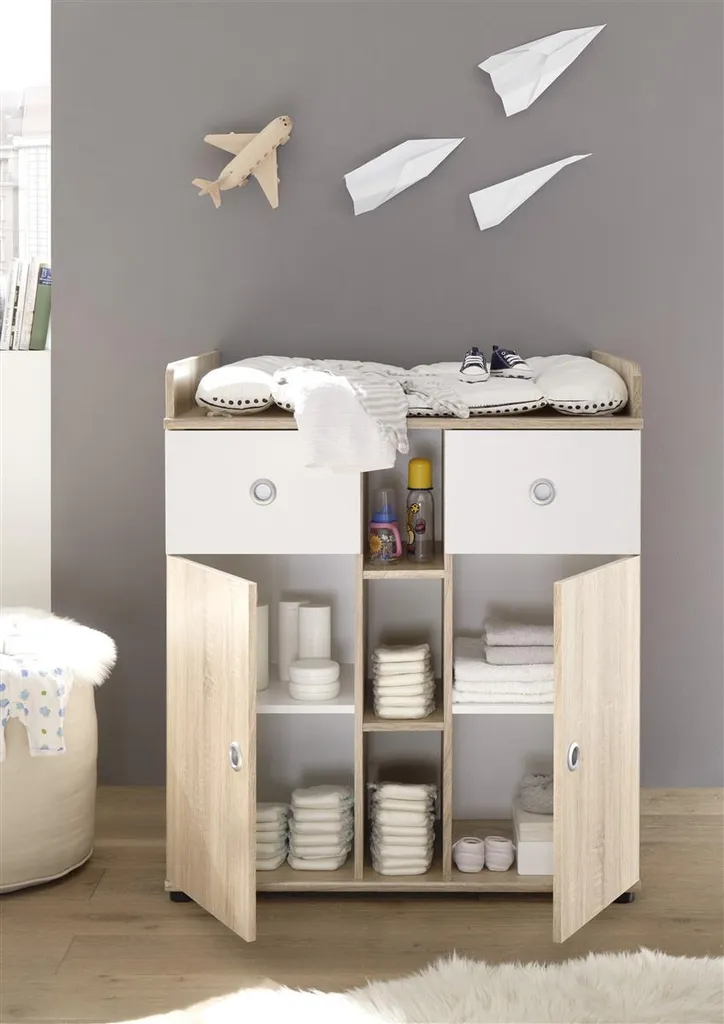Wickelkommode Schrank Wickeltisch Kommode Wickelauflage Babyzimmer "Floris I" – Bild 3