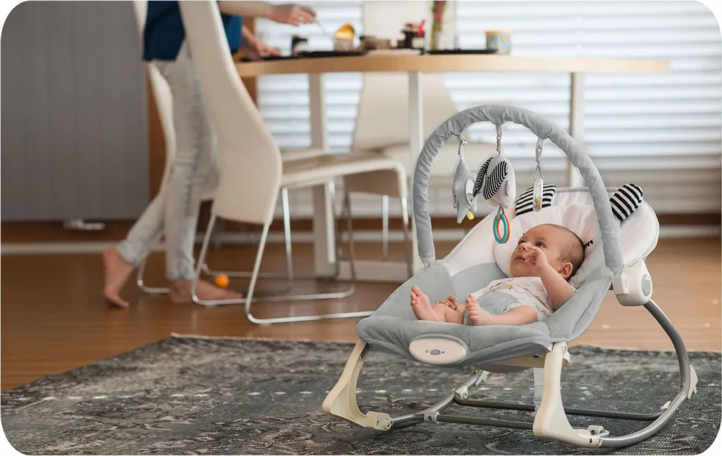 Babyschaukel Schaukelwippe Sway Babywippe Wippe Mit Vibration Ricokids - Rosa – Bild 11