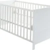 Roba Kombi-Kinderbett, 70 X 140 Cm, Weiß, 3-fach Verstellbar, Schlupfstäbe, Umbaubar Zum Juniorbett