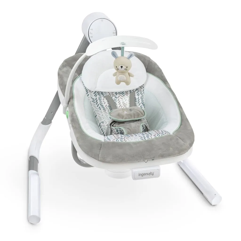 Ingenuity Baby Tragbare Schaukel AnyWay Sway PowerAdapt Dual-Direction, Spruce Babyschaukeln Wippen – Bild 6