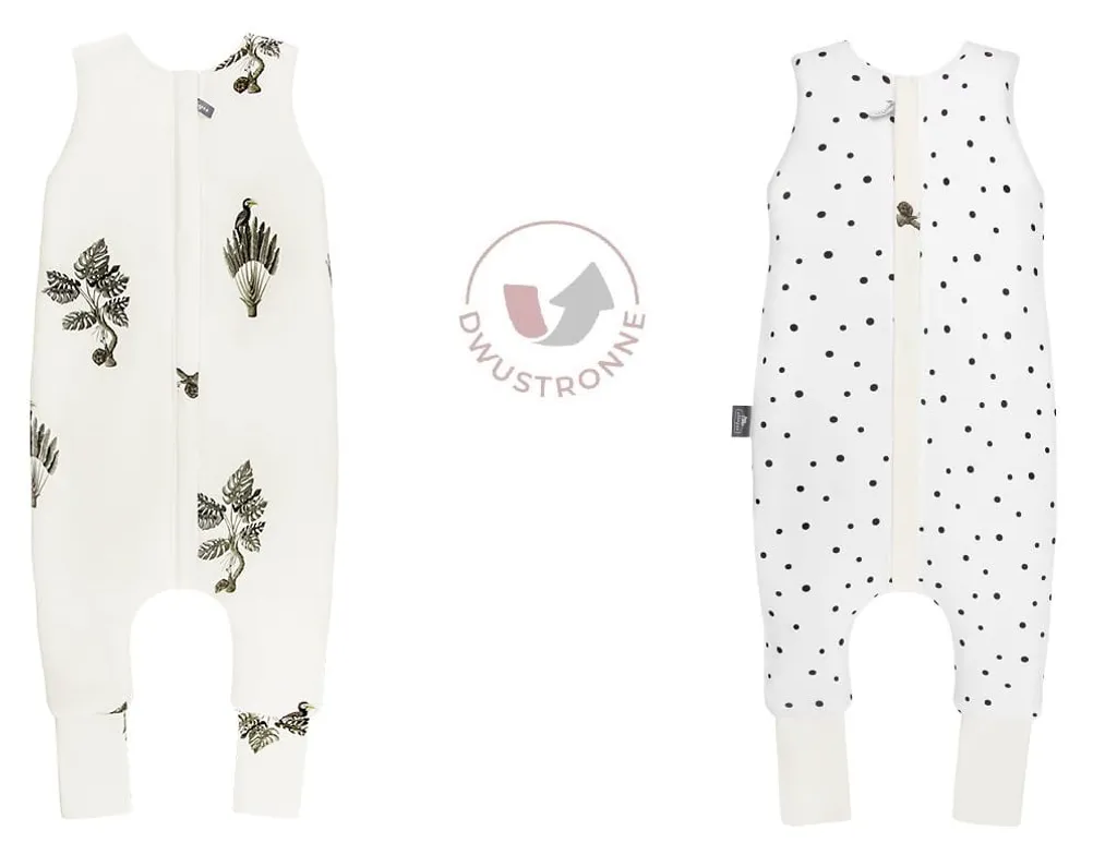 Sleepee Doppelseitiger Schlafsack Baby Mit Füßen Jungle Plant 1-2 Jahre 2.5 Tog Herbst Winter Weiß