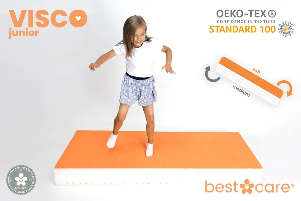 BestCare Visco Junior Kindermatratze Babymatratze Matratze Kaltschaummatratze 80x160 X13cm Viskoelastische Memory-Schaum Waschbarer Aloe Vera Bezug Standard 100 By – Bild 3
