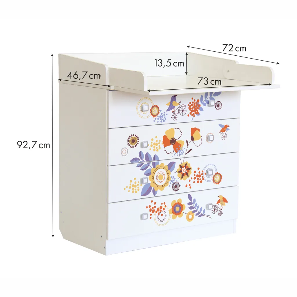 Wickelkommode Wickeltisch Simple Mit Motiv Von Polini Kids – Bild 4