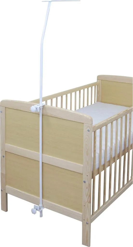 Himmelstange Himmelhalter Weiß Aus Metall Universal Für Babybett Kinderbett Gitterbett Wiege Beistellbett