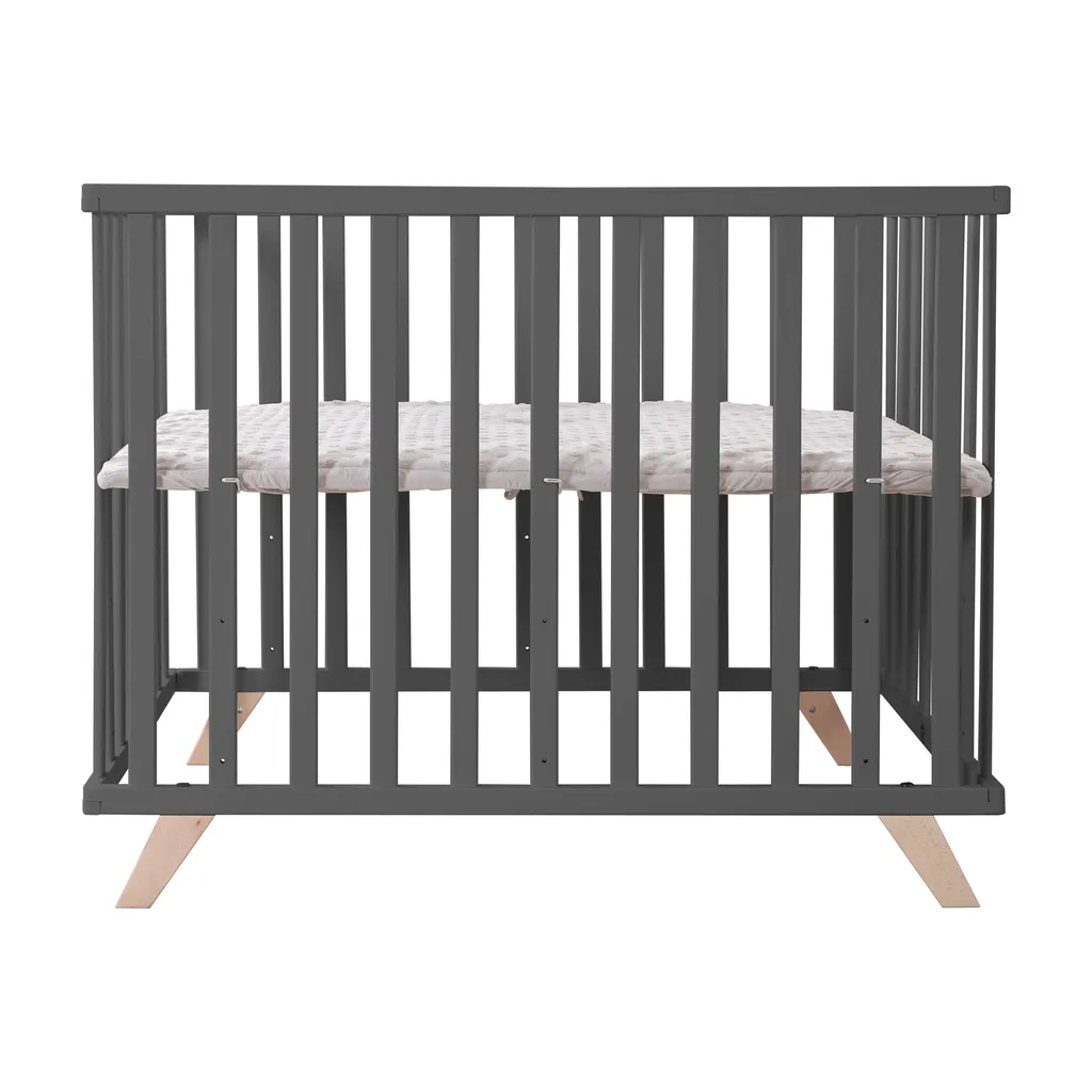 Roba Laufgitter 'Lil Planet Grau', 75x100 Cm, Spielgitter Inkl. Schutzeinlage Und Holz Anthrazit – Bild 2