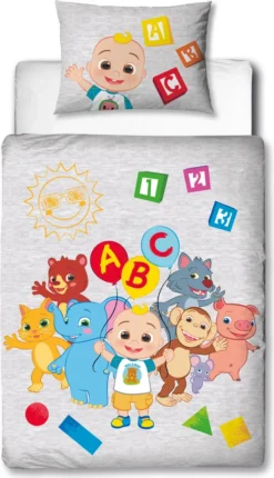 Cocomelon Baby-Bettwäsche 40x60 + 100x135 Cm · Kinder-Bettwäsche In Biber / Flanell - 100% Baumwolle