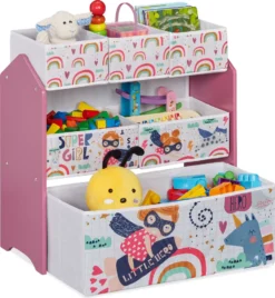 Relaxdays Kinderregal Mit 6 Aufbewahrungsboxen