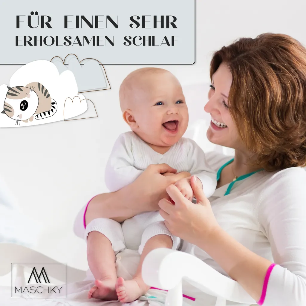 MASCHKY | Bettschlange Geflochten – Bettumrandung Babybett 2m Rosa – Weiches Nestchen Baby + Wäschenetz – Babybett Umrandungen + Tragetasche – Bild 7