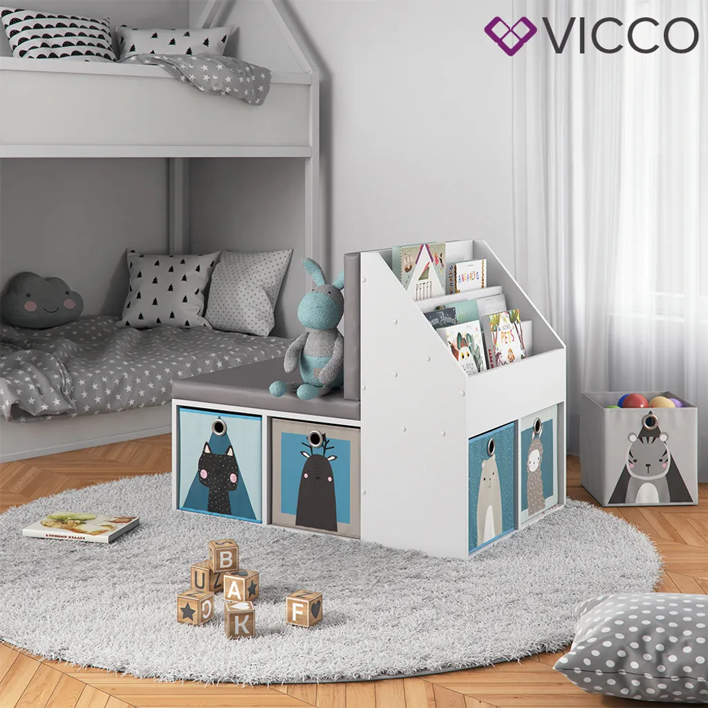Vicco Kinderregal Onix Weiß 97,1 X 78,4 X 66,8 Cm Holzwerkstoff – Bild 4