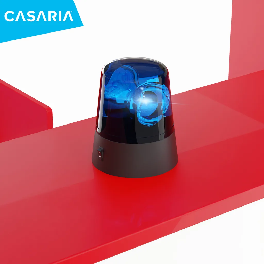 Kinder Bett Feuerwehr Optik Liegefläche 200x90 Cm Holzbett Inkl. Lattenrost Autobett 3D Räder Sirene Lenkrad – Bild 10