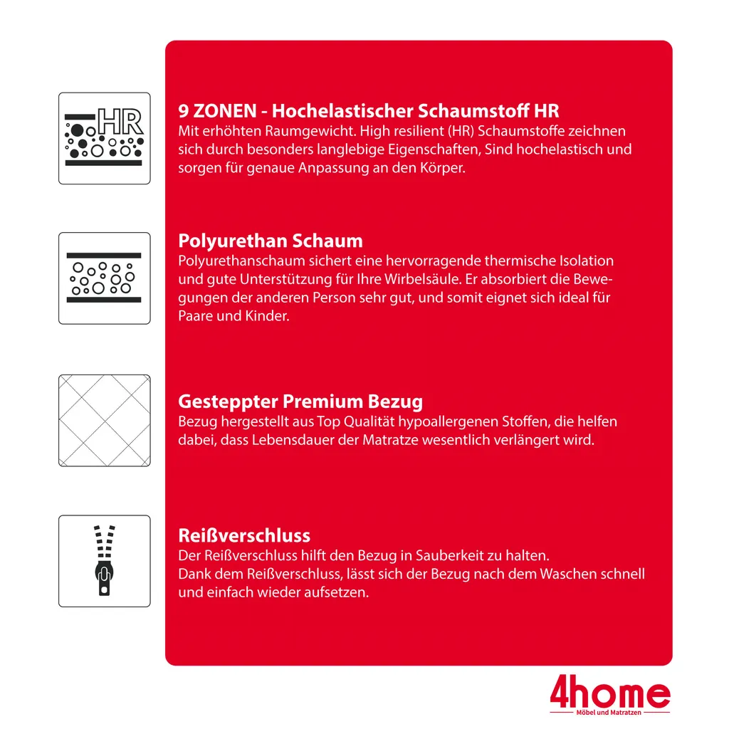 Matratze 80x160 Cm LUIGI Höhe 11 Cm Kaltschaum H3 Kindermatratze – Bild 7