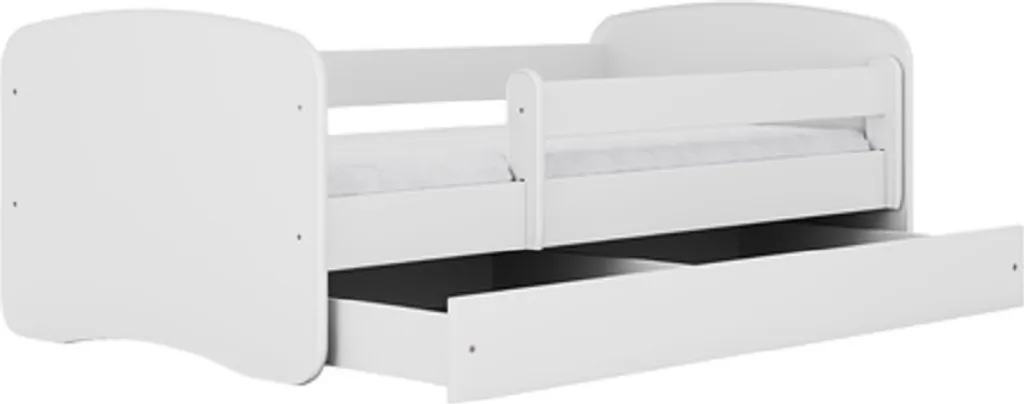 Kinderbett 180x80 Mit Rausfallschutz, Lattenrost & Schublade In Weiß 80 X 180 Mädchen Jungen Bett Skandi – Bild 3