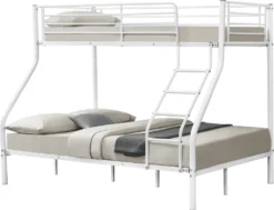 Neu.haus Kinder Etagenbett - Weiß - 200x140/90cm Kinderbett Stockbett Hochbett Metall Bettgestell