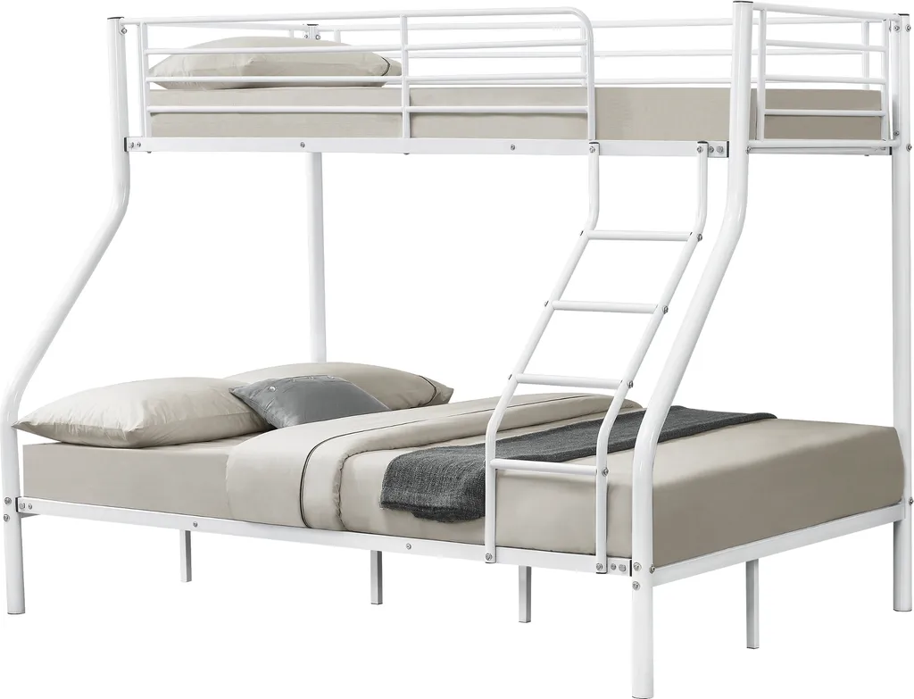 Neu.haus Kinder Etagenbett - Weiß - 200x140/90cm Kinderbett Stockbett Hochbett Metall Bettgestell