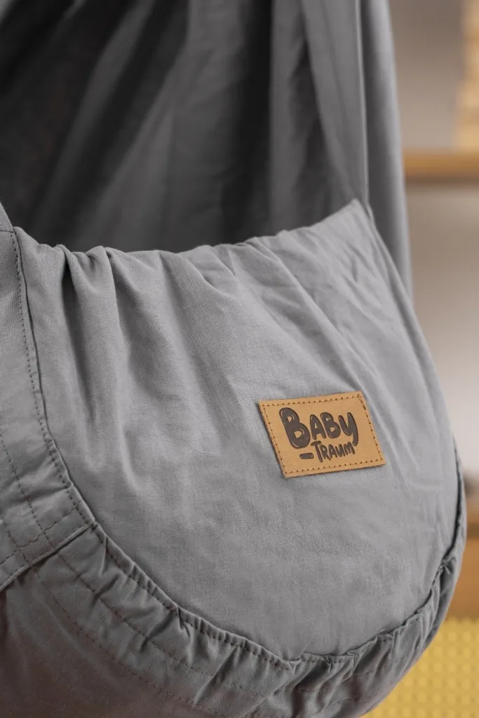 Federwiege Für Babys Inkl. Hängematte & Feder | Pflegeleicht | Anthrazit – Bild 4