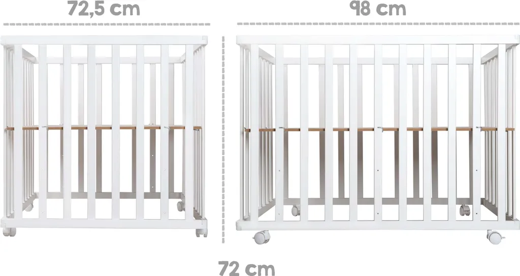 Roba Laufgitter 'Adam & Eule', 75 X 100 Cm, Spielgitter Inkl. Schutzeinlage Und Rollen, Holz Weiß – Bild 4