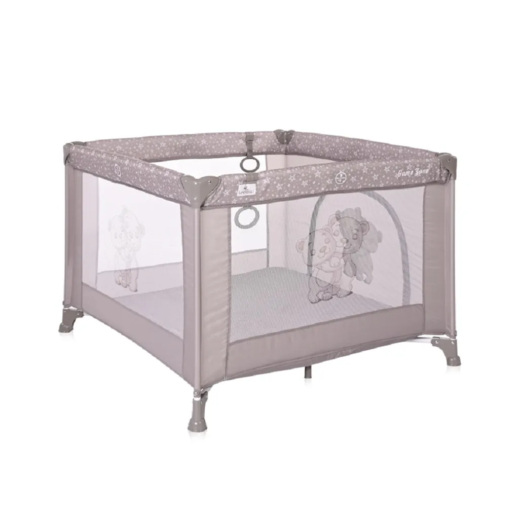 Lorelli Reiselaufstall Game Zone Matratze Seitliche Öffnung Faltbar Tragetasche Hellbraun – Bild 5