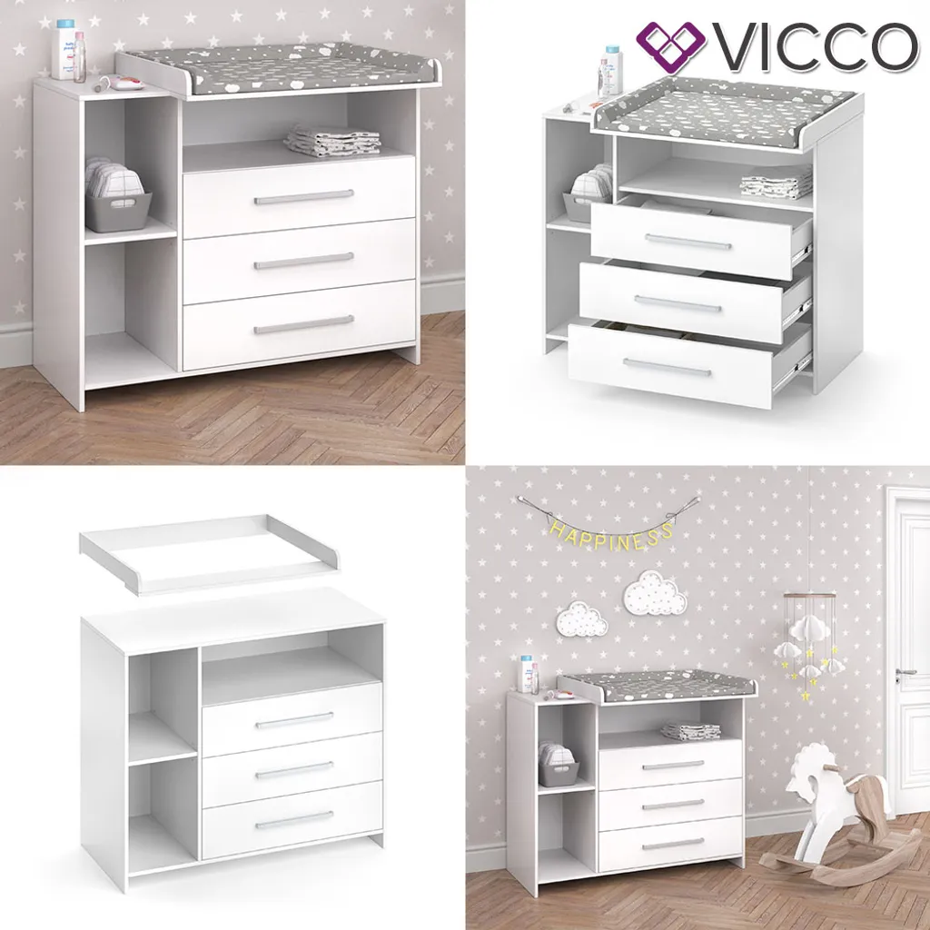 Vicco Wickelkommode Oskar Weiß 113 X 100 X 53 Cm Holzwerkstoff – Bild 3