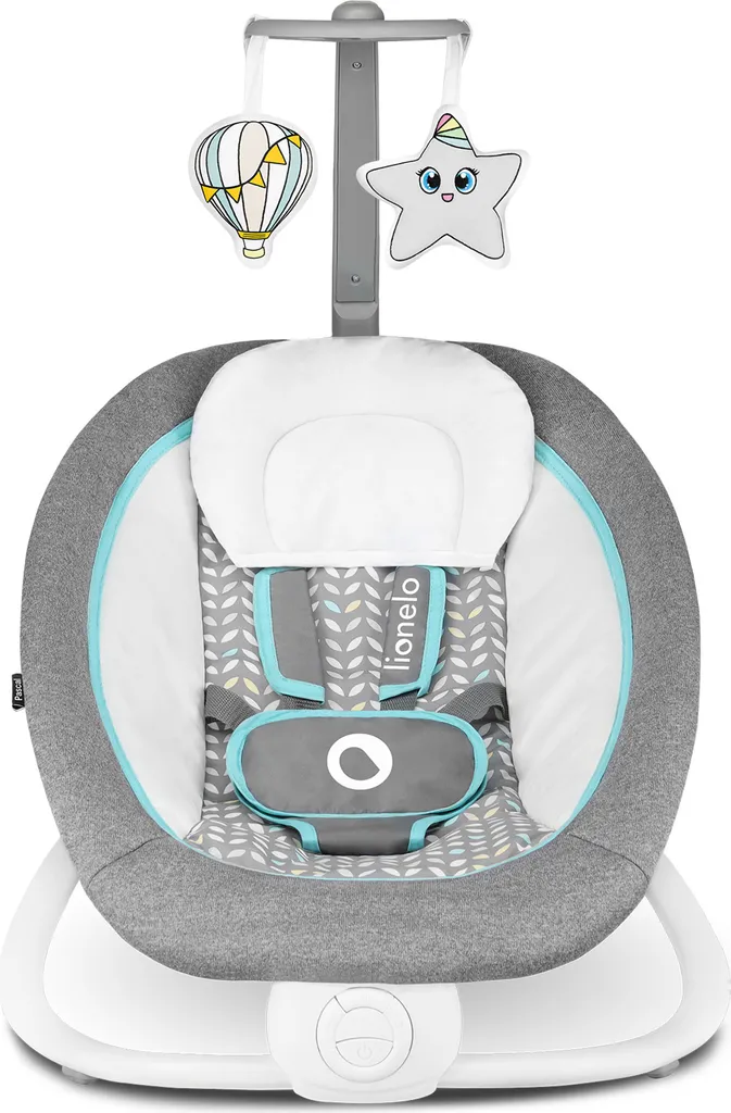 Lionelo Pascal Babywippe Babyschauke Babynest Baby Wippe Kinder Schaukel Bouncer Grau – Bild 3