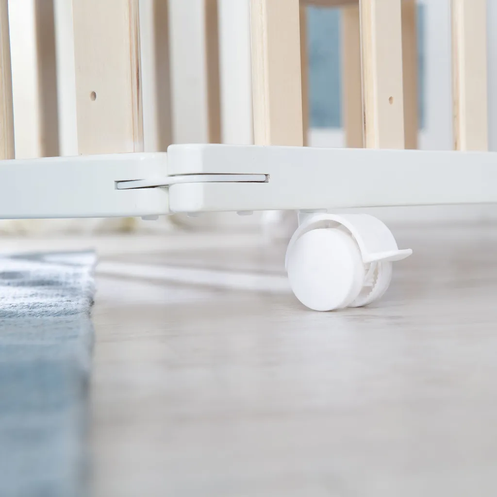 Roba Laufgitter Klappbar, Bicolor, 75x100 Cm, Platzsparendes Spielgitter Inkl. Rollen, Holz – Bild 3