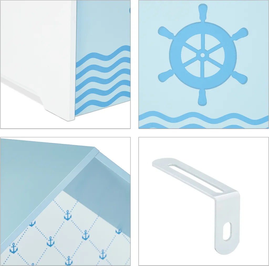 Relaxdays Kinderregal Mit Dach Im Seefahrt-Design – Bild 8