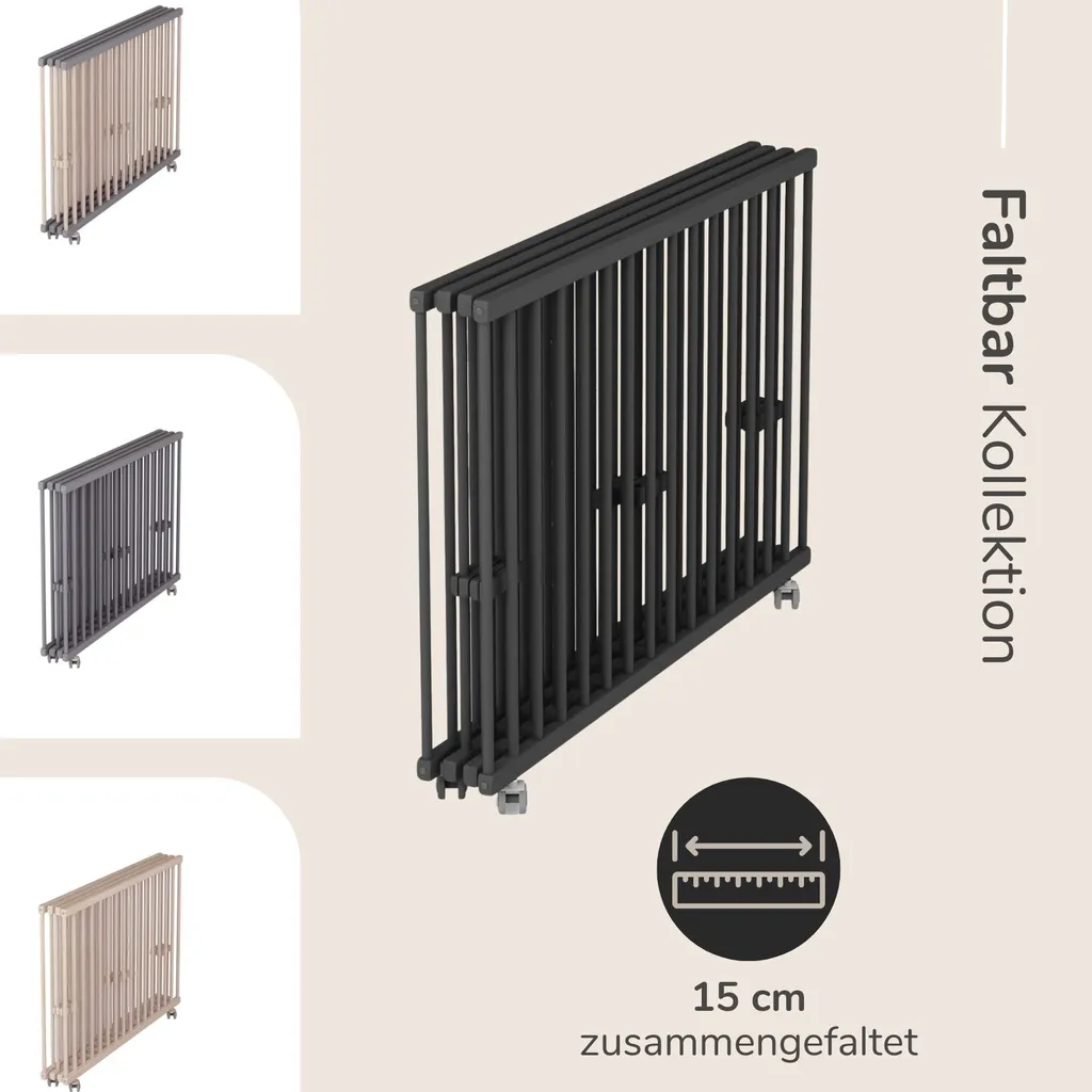 Sämann® Laufgitter 100x100 Cm Faltbar Mit Matratze, Grau – Bild 5