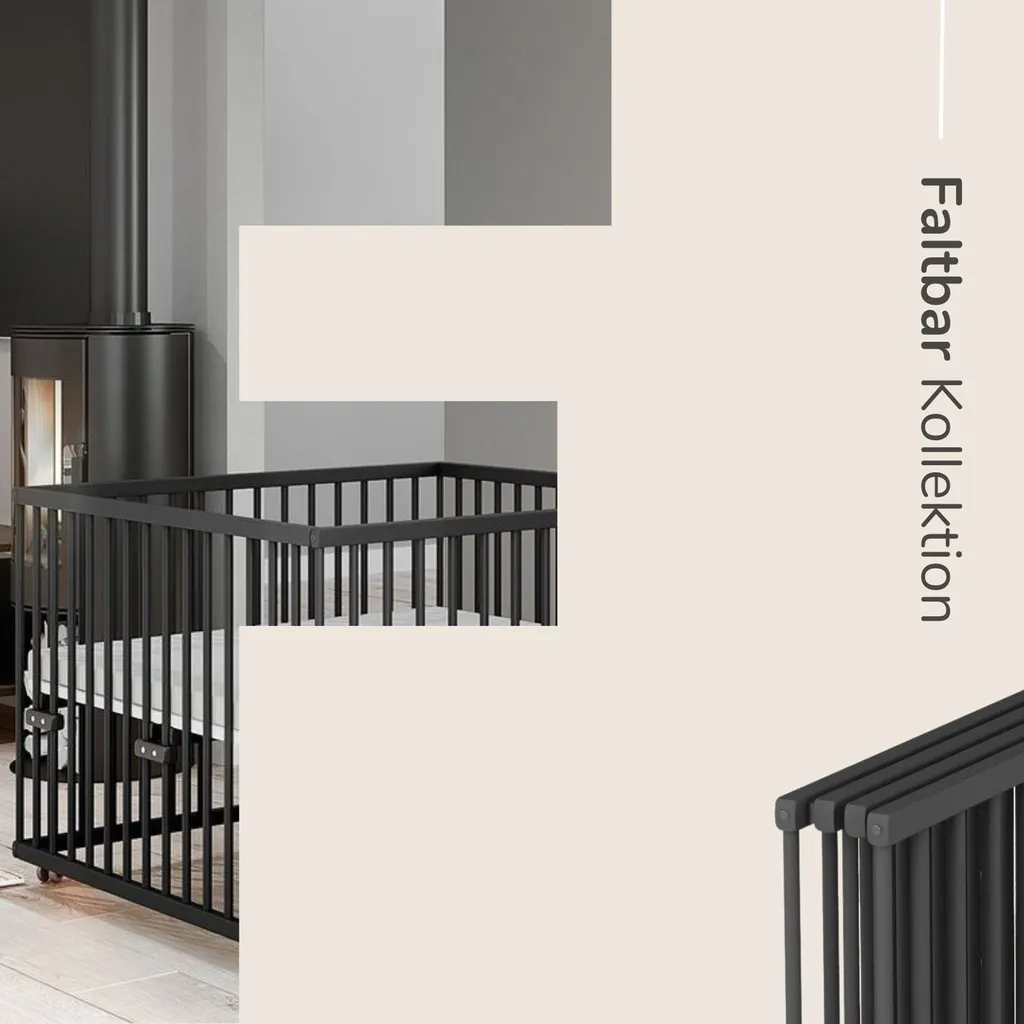 Sämann® Laufgitter 100x100 Cm Faltbar Mit Matratze, Grau – Bild 8