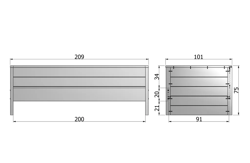 WOOOD Jade Kinderbett 90x200 Cm - Jugendbett Mit Stauschublade - Weiß - 74x209x100 Cm – Bild 5