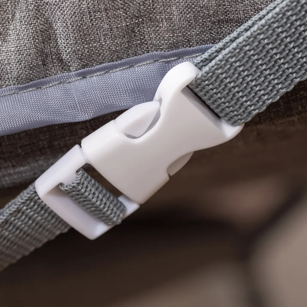 HOMCOM Baby Beistellbett Kinderbett Reisebett Für 0-6 Monate Baby Stubenwagen Mit Matratze Netzfenster Transporttasche Höhenverstellbar Faltbar Metall Oxfordstoff Grau – Bild 9