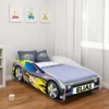 ACMA Jugendbett Kinderbett Auto-Bett Junior Cars Bett Komplett-Set Mit Matratze, Lattenrost Und Rausfallschutz 160x80 Cm - CAR-6 + NAME