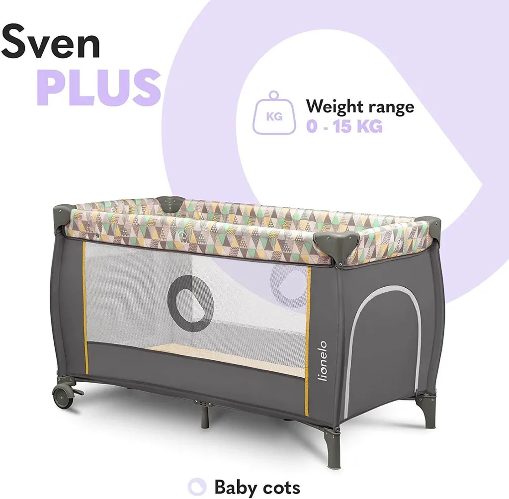 Lionelo Sven Plus In GELB Kinder Baby Reisebett Mit Wickeltisch Kinderbett Babybett Balachin Moskitonetz Urlaub Reise Laufstall Wickelauflage Spieluhr – Bild 19