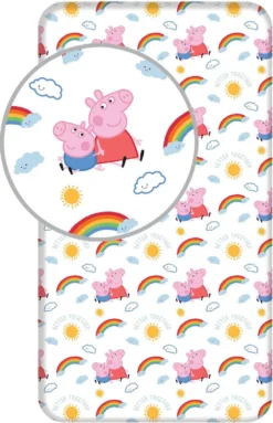 Möbel Spannbettlaken Peppa Pig, 90 X 200 + 25 Cm Bettlaken Bettlaken