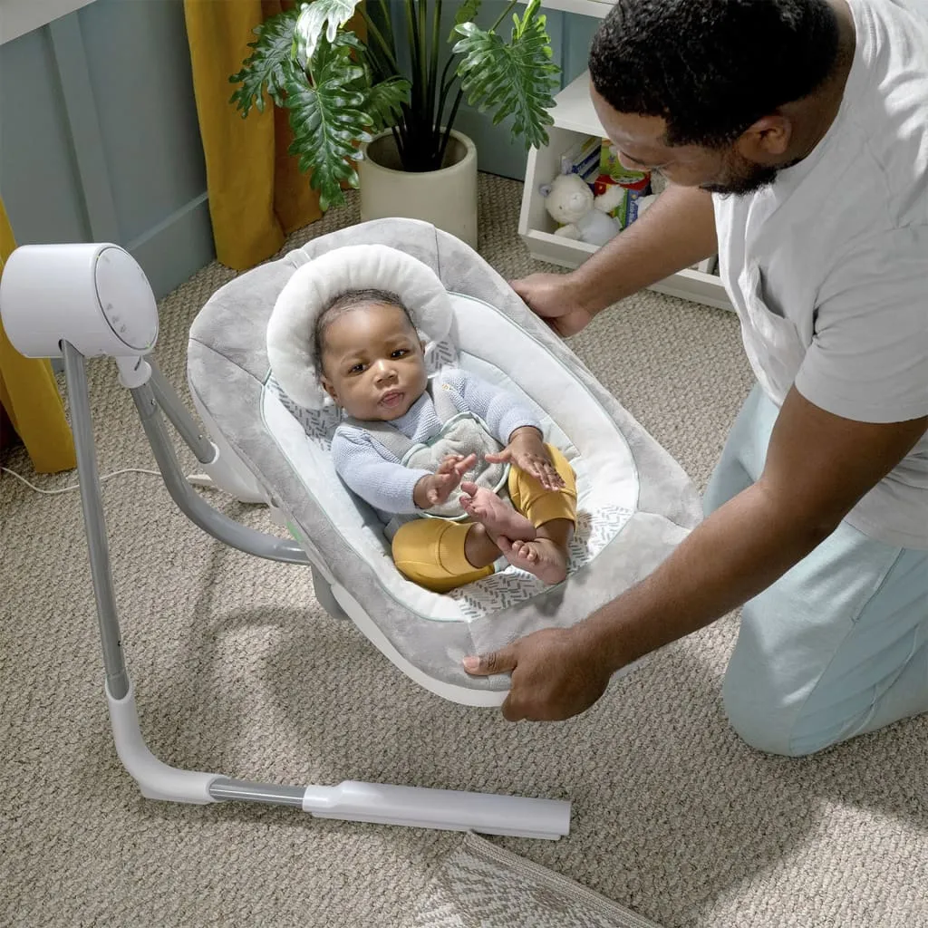 Ingenuity Baby Tragbare Schaukel AnyWay Sway PowerAdapt Dual-Direction, Spruce Babyschaukeln Wippen – Bild 7