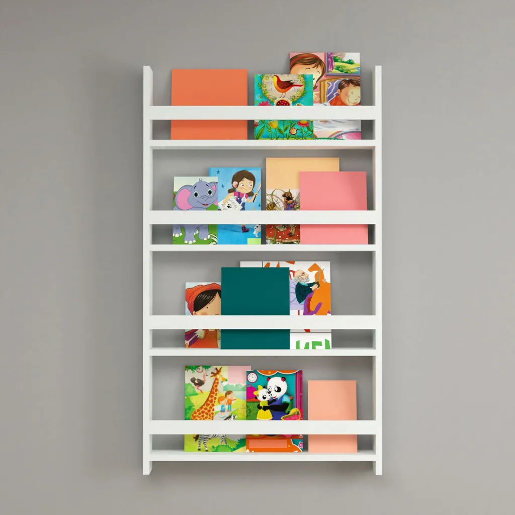 Kinderregal HLO-PX74 120x74x10cm Weiß – Bild 3